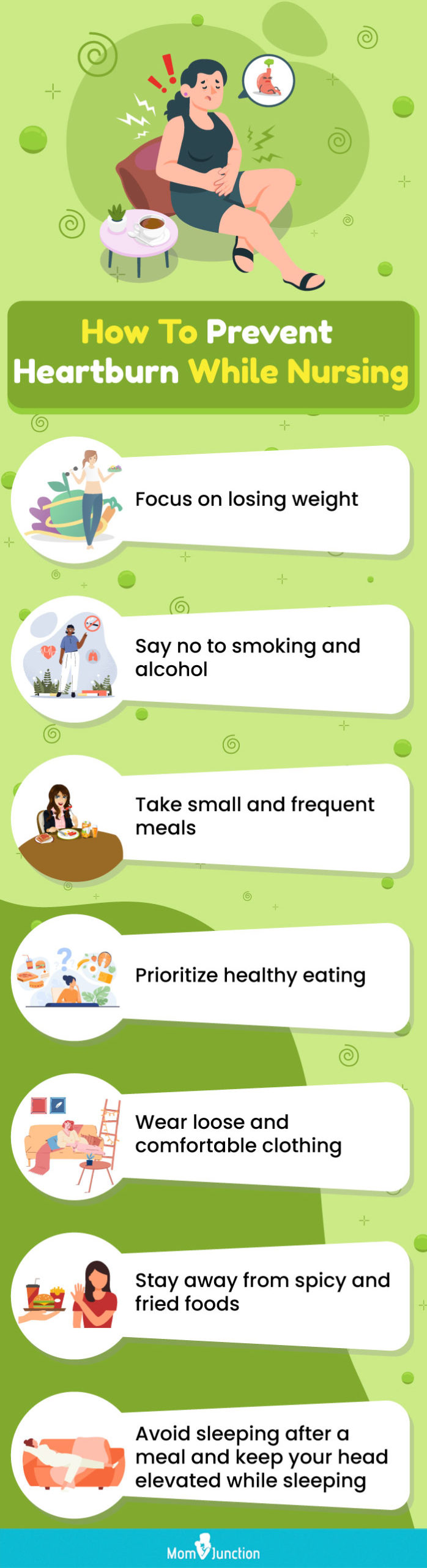 how to prevent heartburn while nursing (infographic)