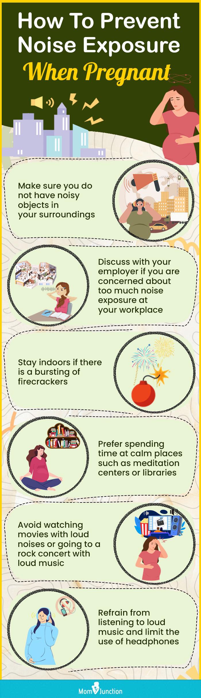 how to prevent noise exposure when pregnant (infographic)