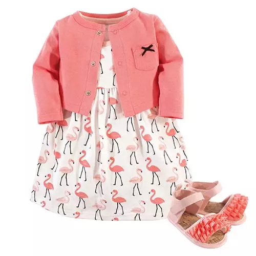 Hudson Baby Girl Dress, Cardigan, And Sandals