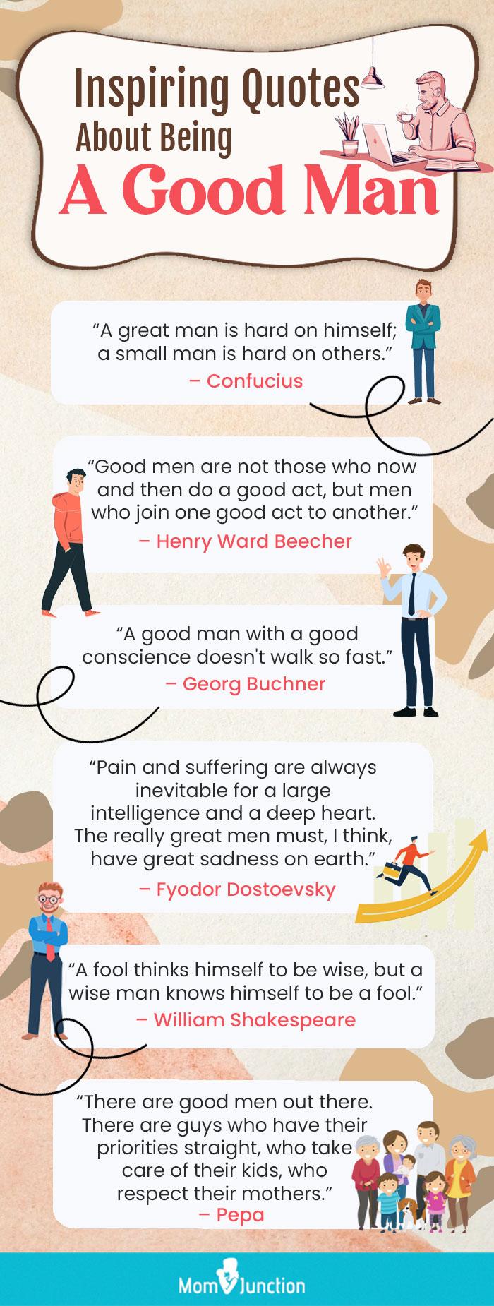 inspiring quotes about being a good man (infographic)