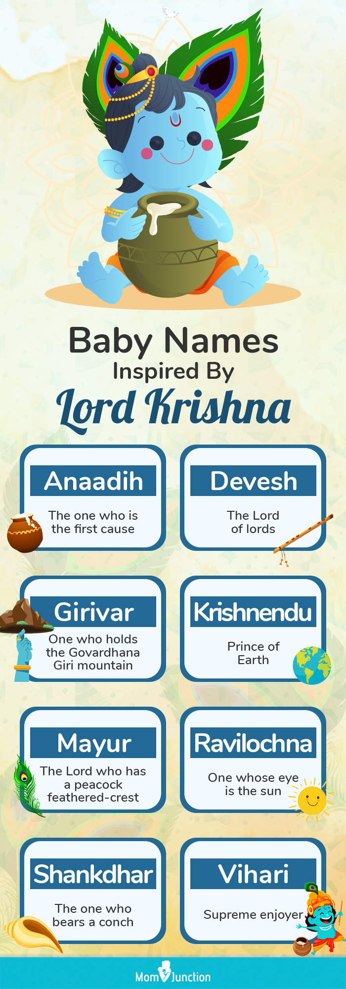 lord krishna-inspired names for your little one (infographic)