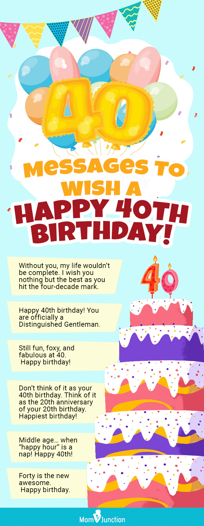 messages to wish a happy 40th birthday (infographic)