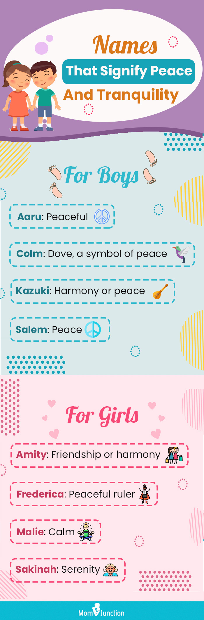象征和平与安宁的名字(信息图)