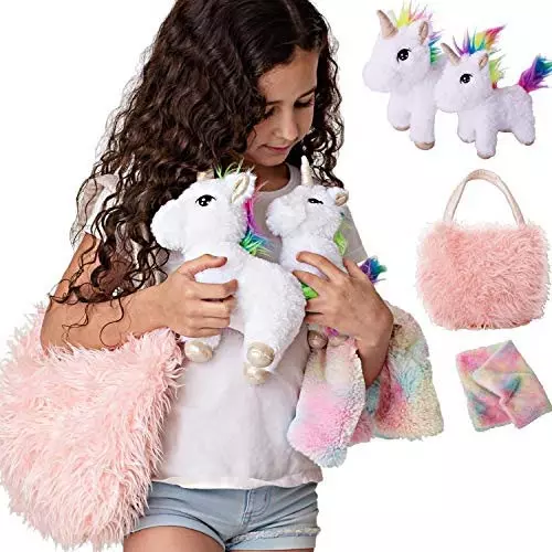 Perfectto Design 4 Piece Baby And Mommy Unicorn Toy