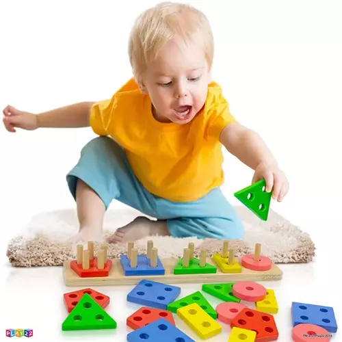 Play22 Shape Sorter Color Wooden Board