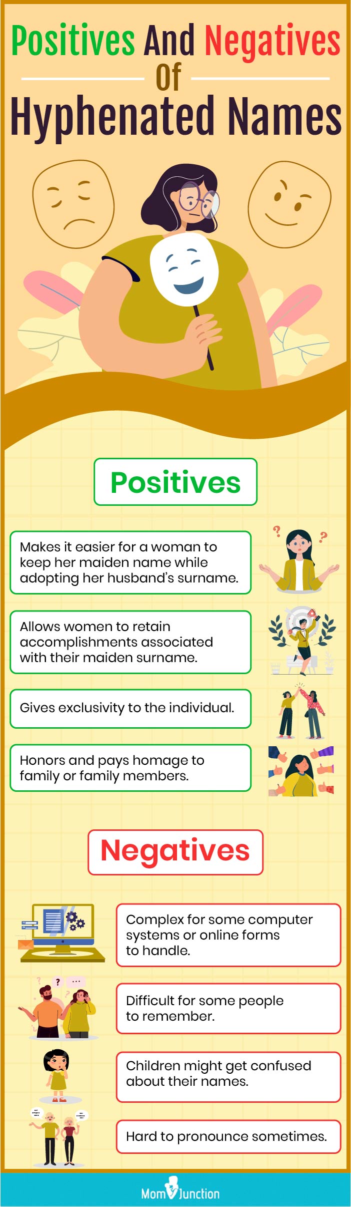 positives and negatives of hyphenated names (infographic)