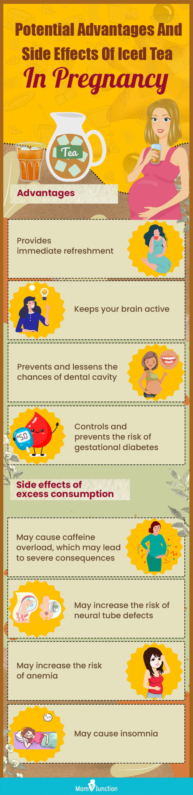 potential advantages and side effects of iced tea in pregnancy (infographic)