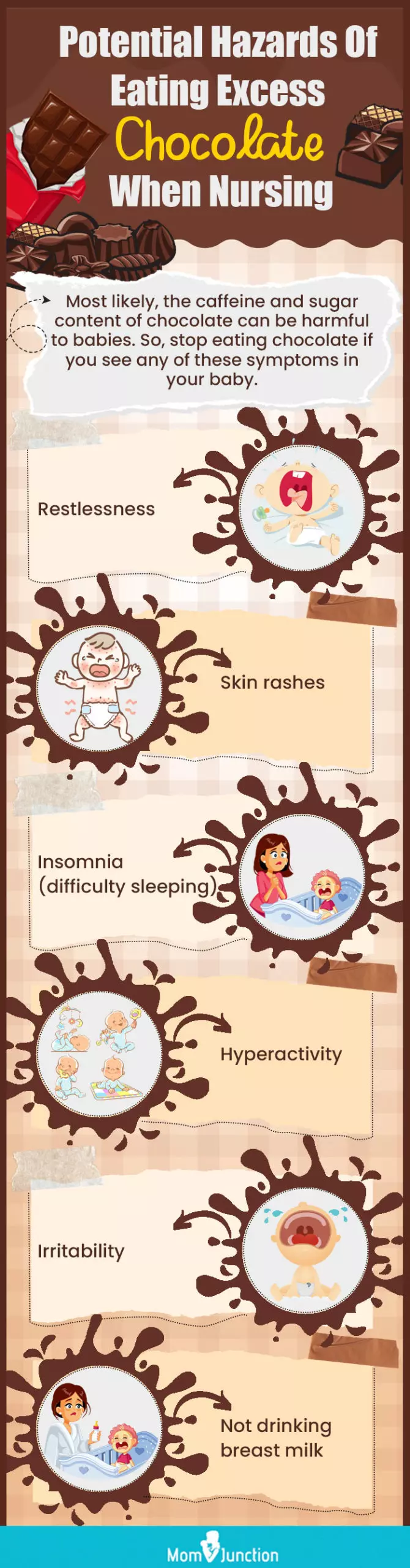potential hazards of eating excess chocolate when nursing (infographic)