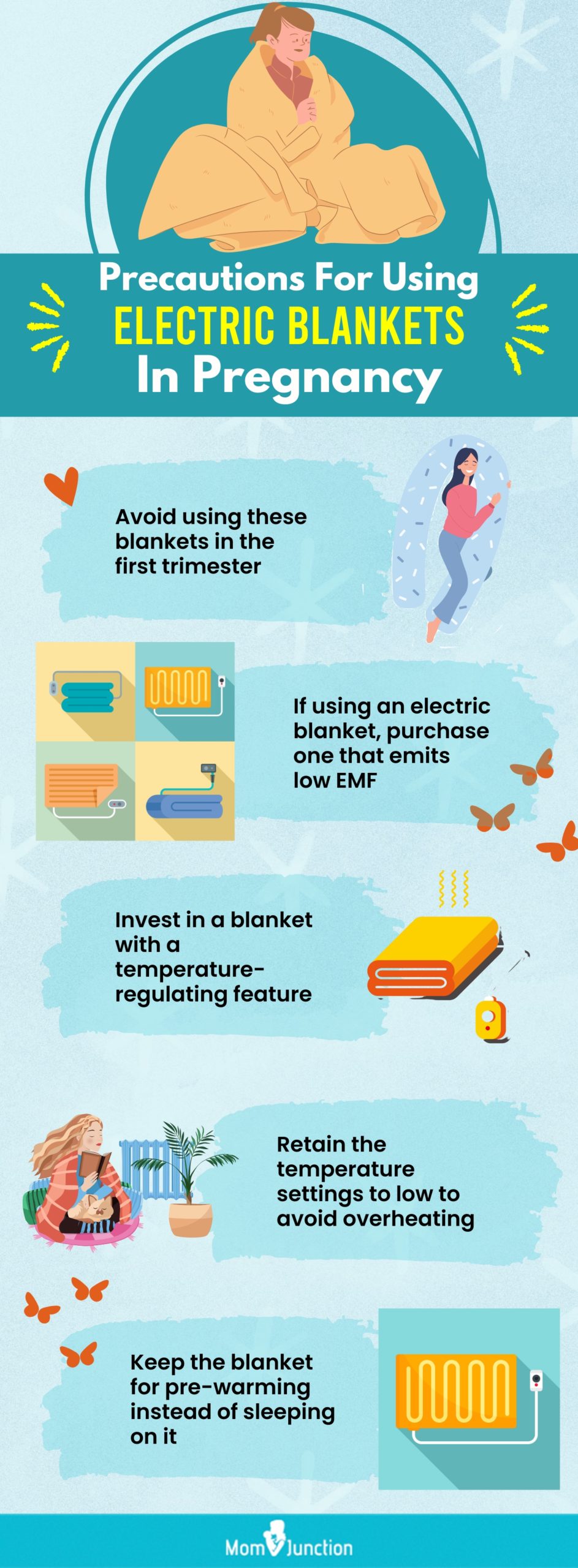 precautions for using electric blankets in pregnancy (infographic)