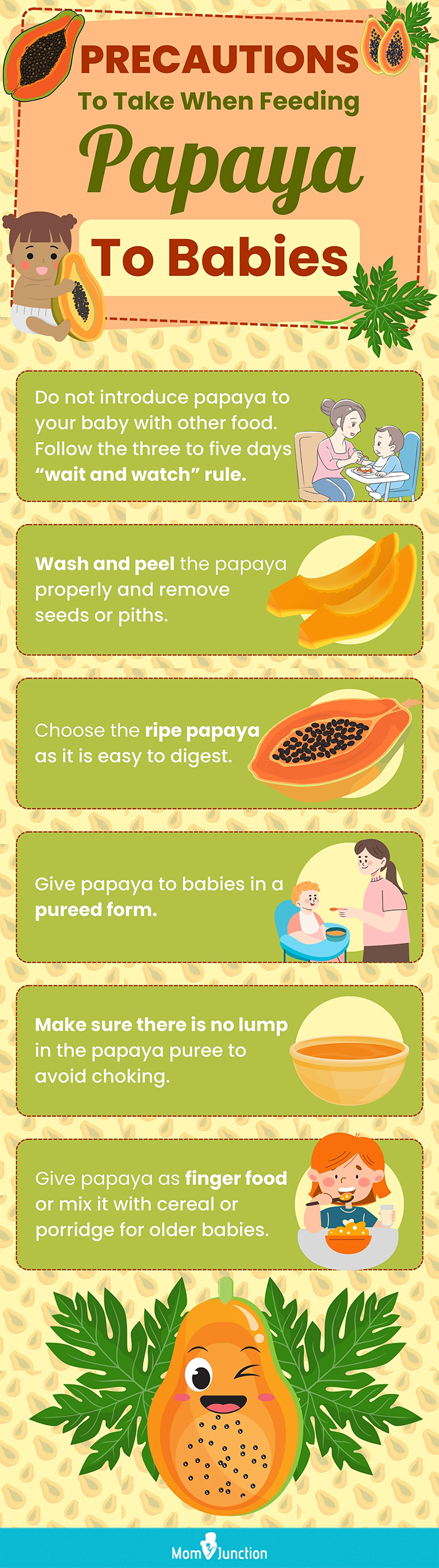 precautions to take when feeding papaya to babies [infographic]