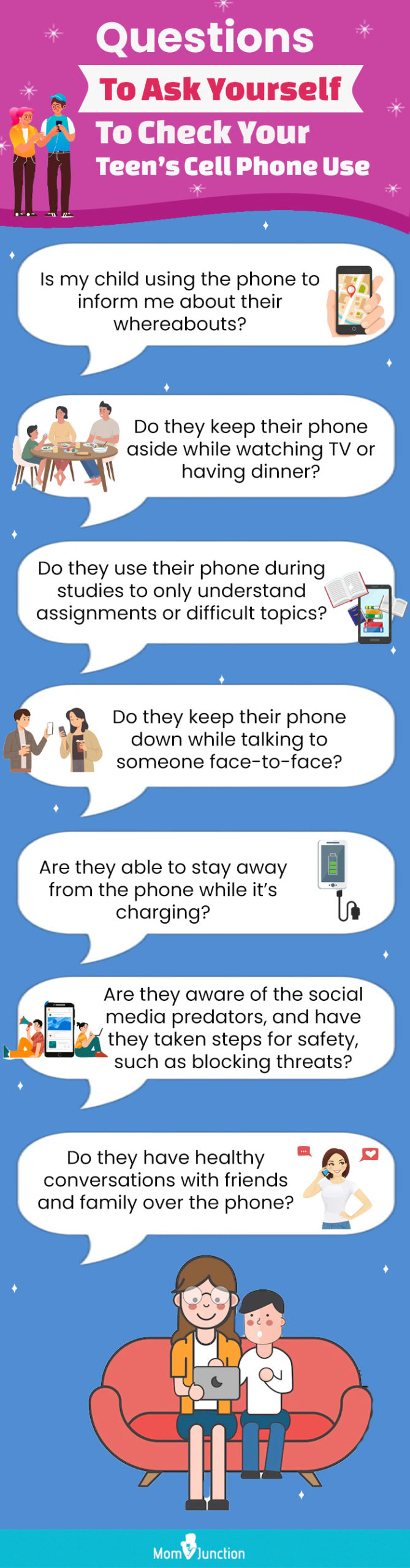 questions to ask yourself to check your teens cell phone use (infographic)