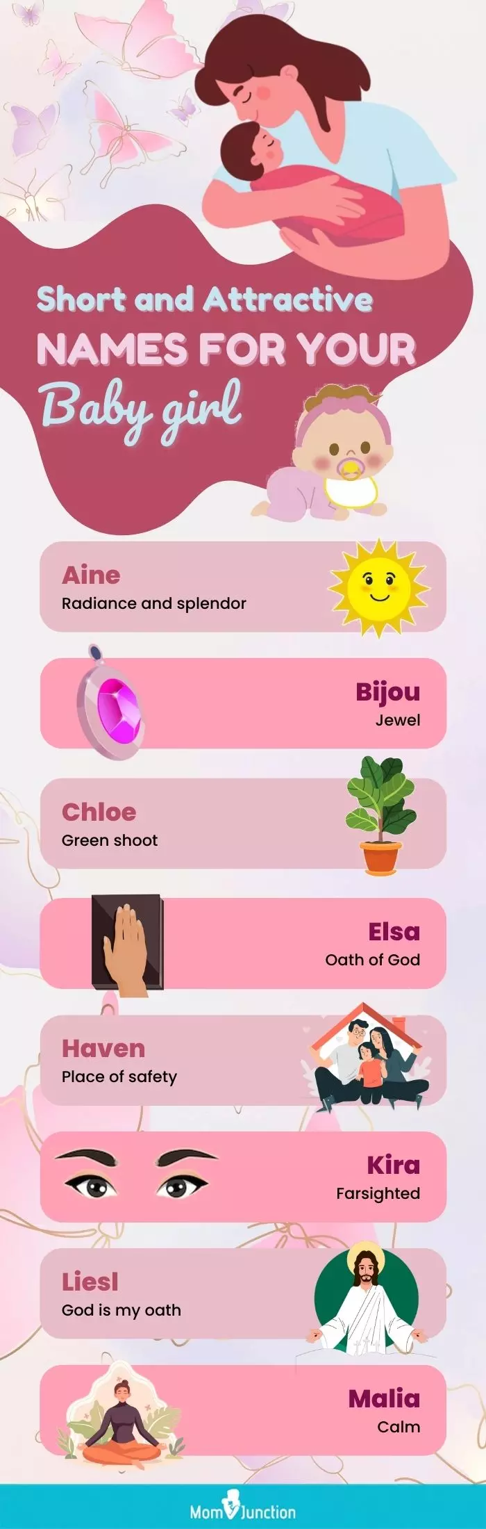 short and attractive names for your baby girl (infographic)