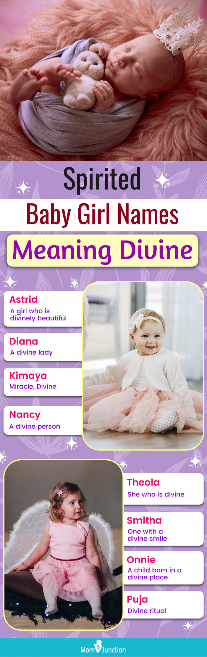 spirited baby girl names meaning divine (infographic)