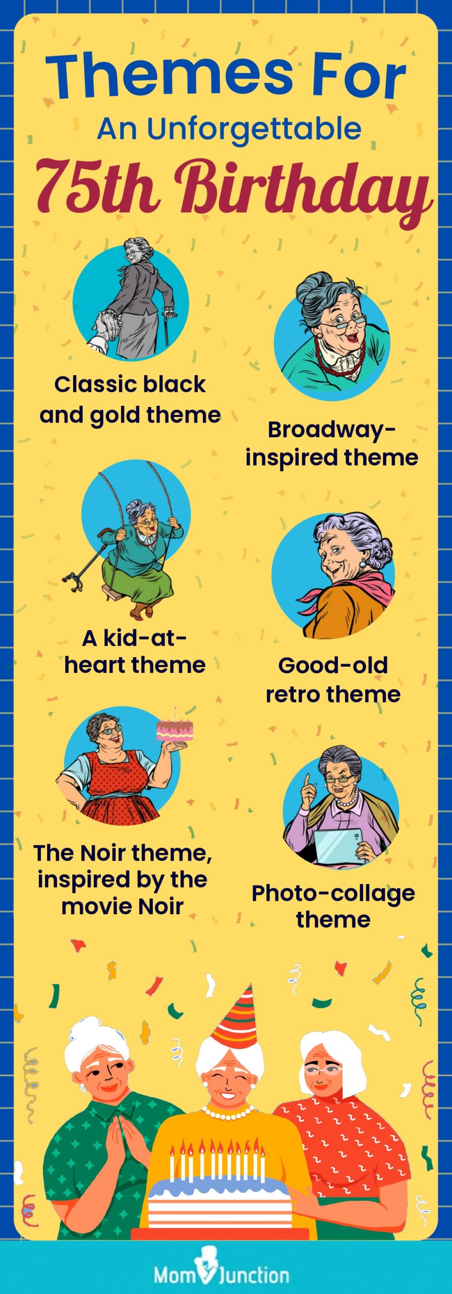 themes for an unforgettable 75th birthday (infographic)