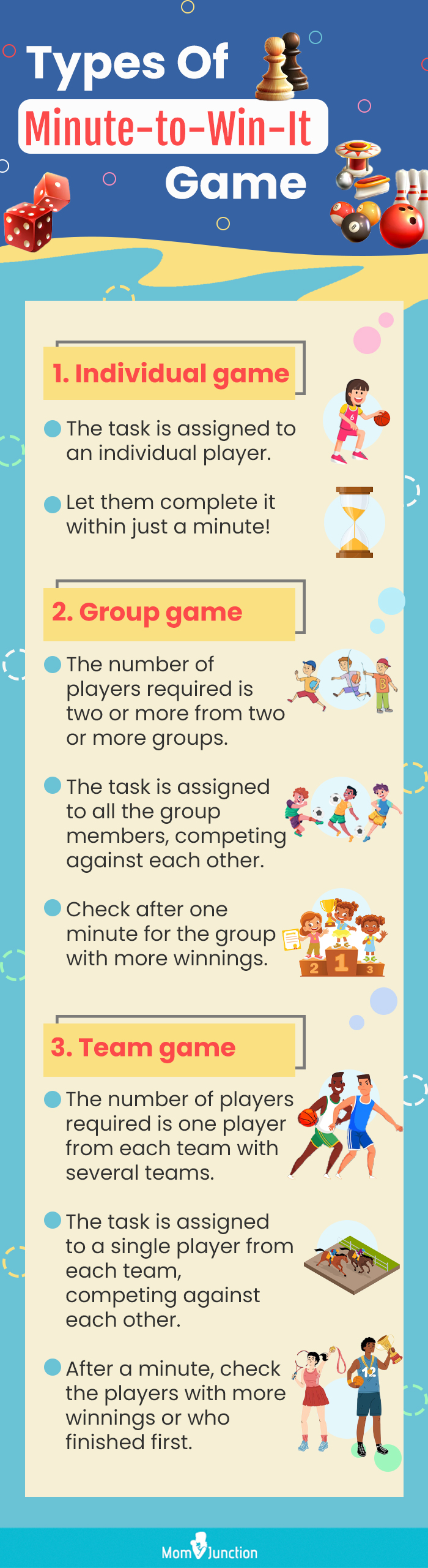types of minute to win it game (infographic)