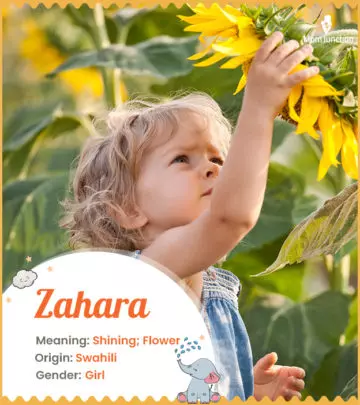 Zahara meaning Shining or Flower