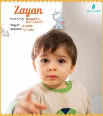 Zayan means beautiful, handsome, nice