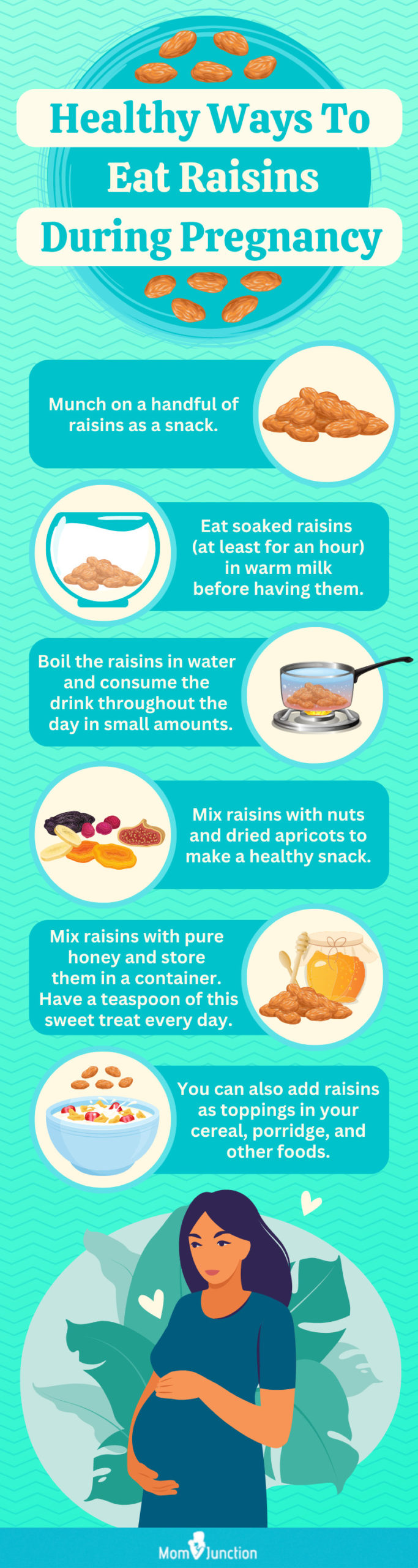 healthy ways to eat raisins during pregnancy (infographic)