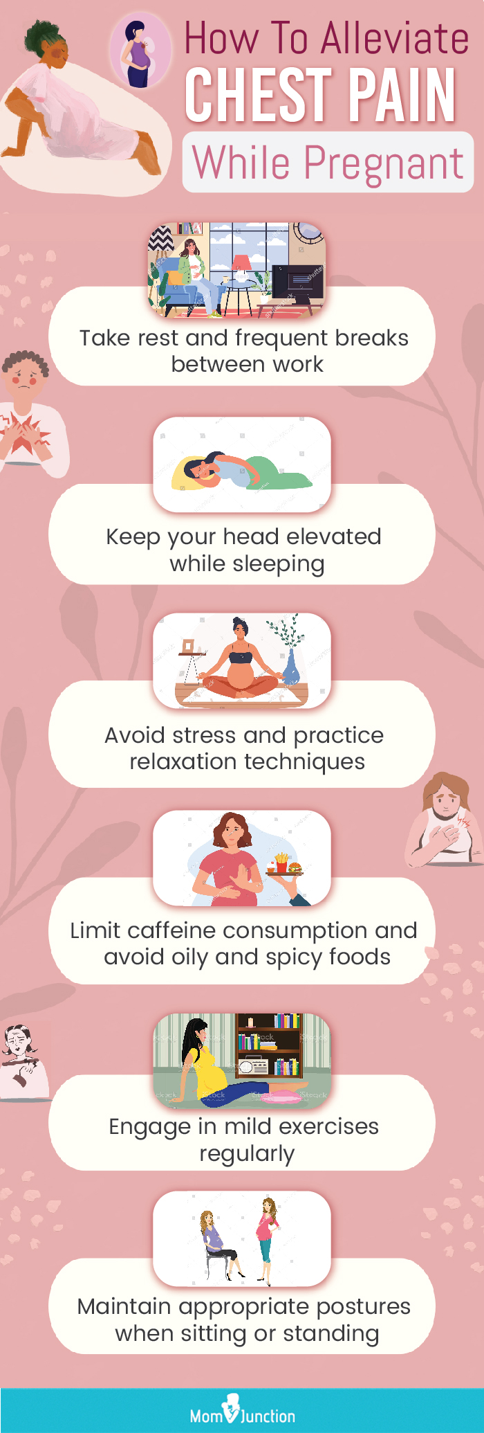 tips to get relief from chest pain during pregnancy [infographic]