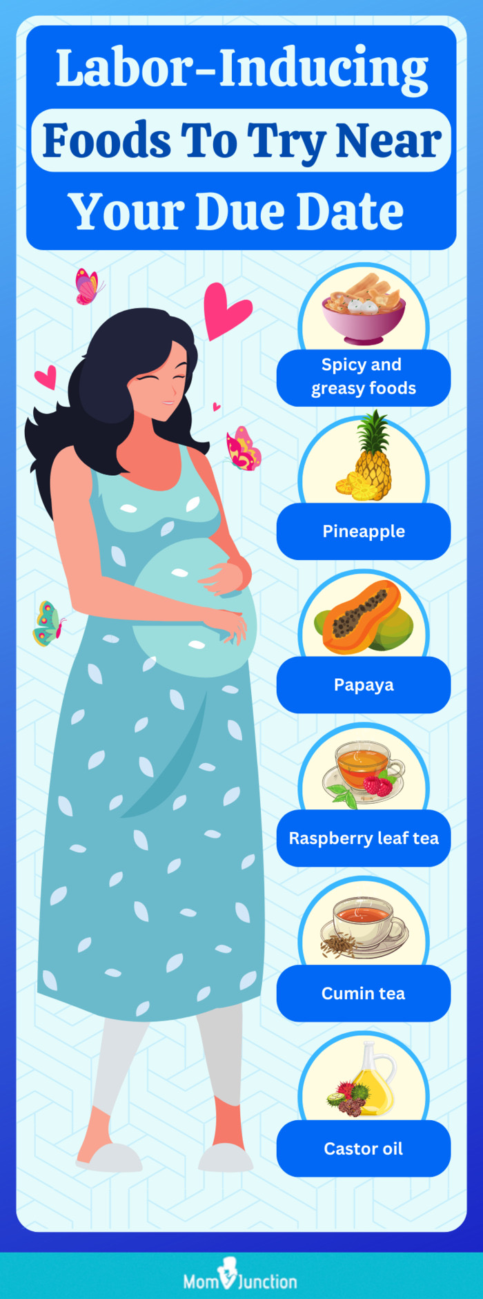 labor inducing foods to try near your due date (infographic)