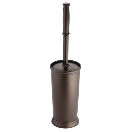mDesign Compact Freestanding Plastic Toilet Brush With Holder