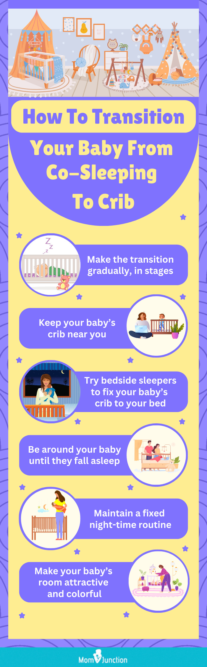 tips on transitioning babies from co-sleeping to crib [infographic]
