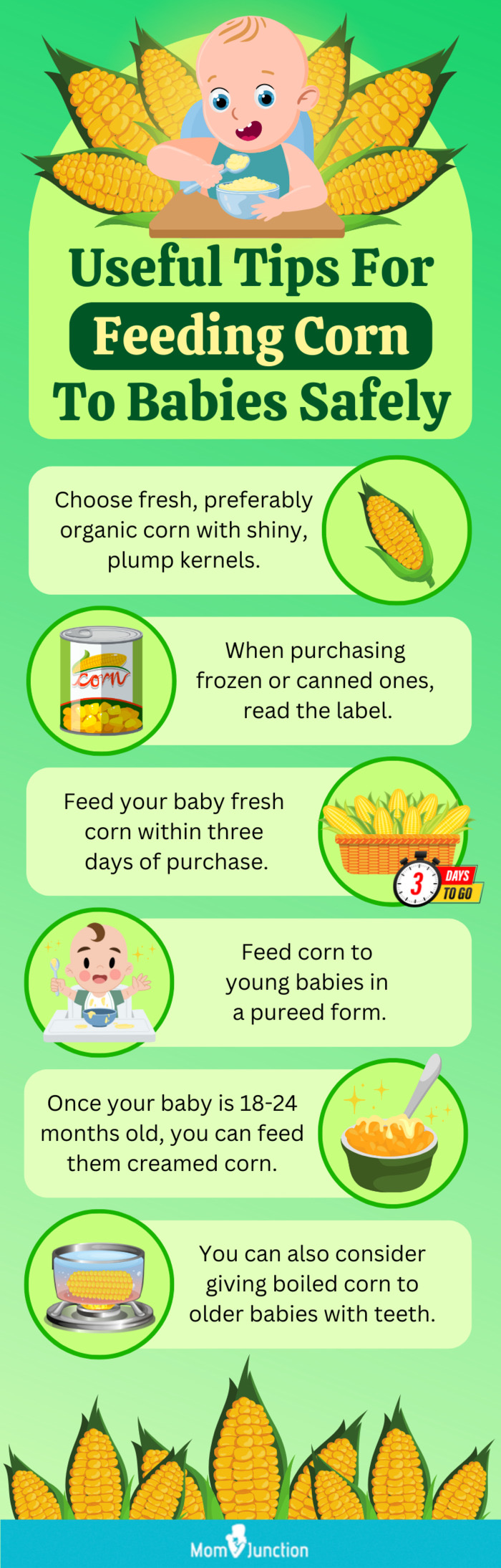 useful tips for feeding corn to babies safely [infographic]