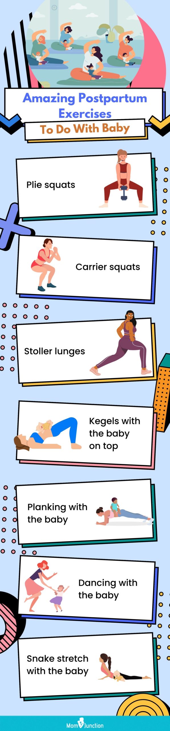 amazing postpartum exercises to do with baby (infographic)