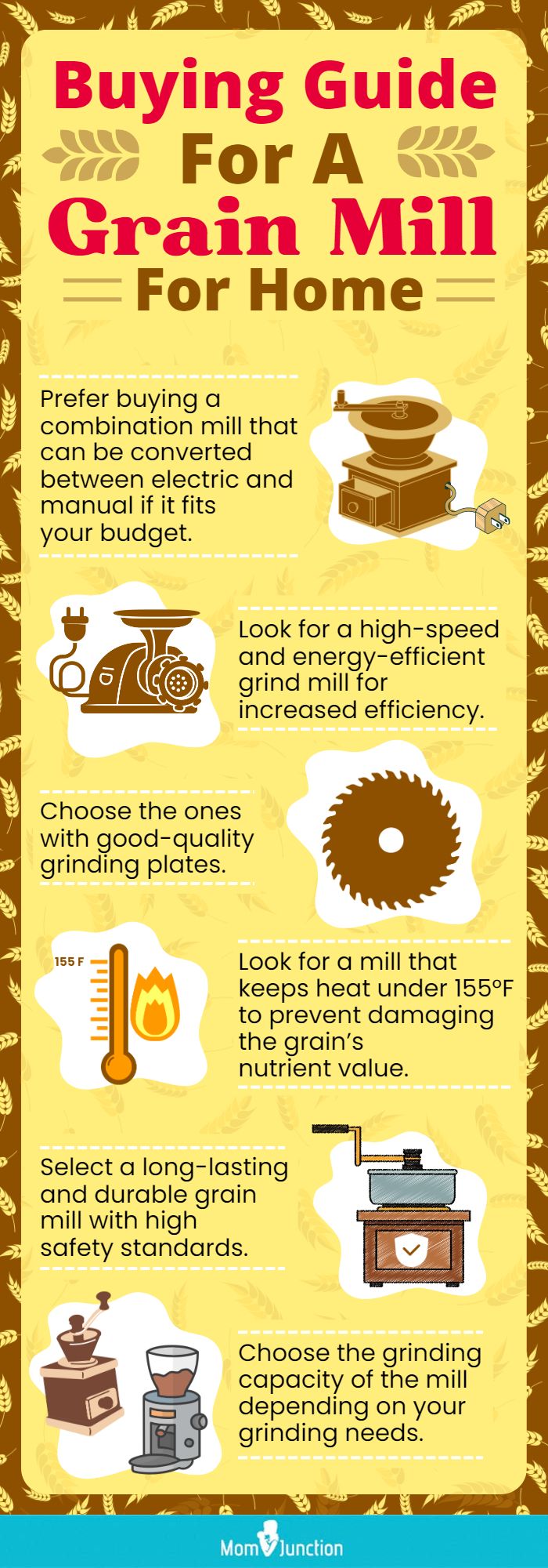 Buying Guide For A Grain Mill For Home (infographic)