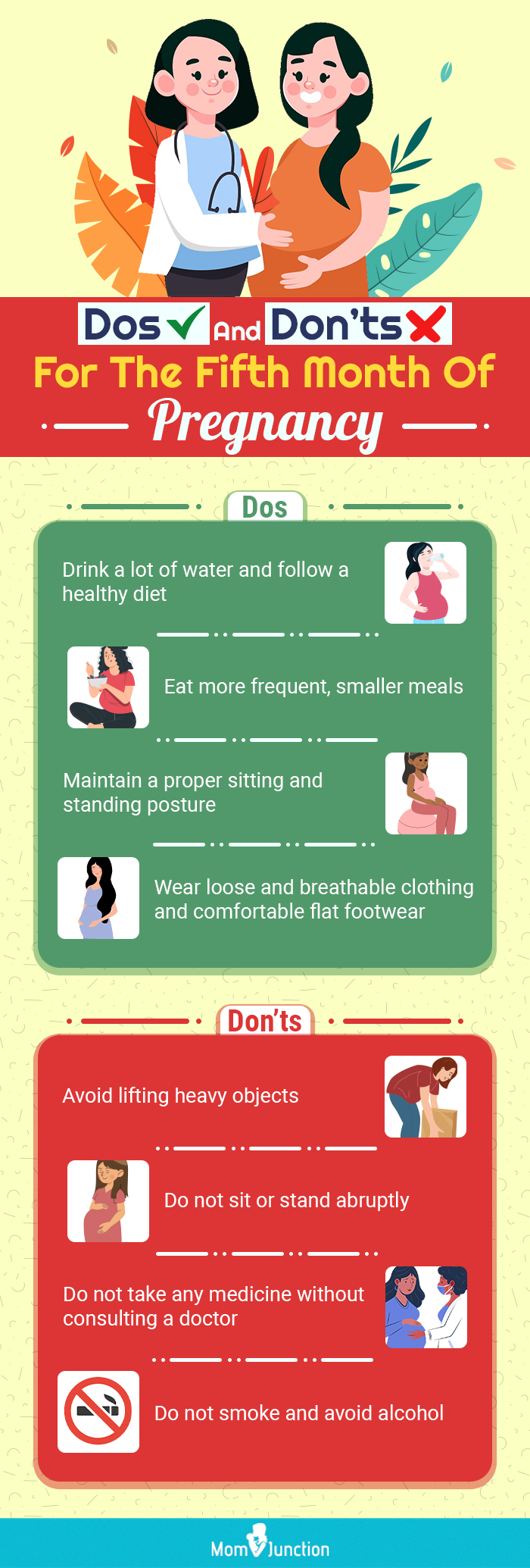 dos and donts for the fifth month of pregnancy (infographic)