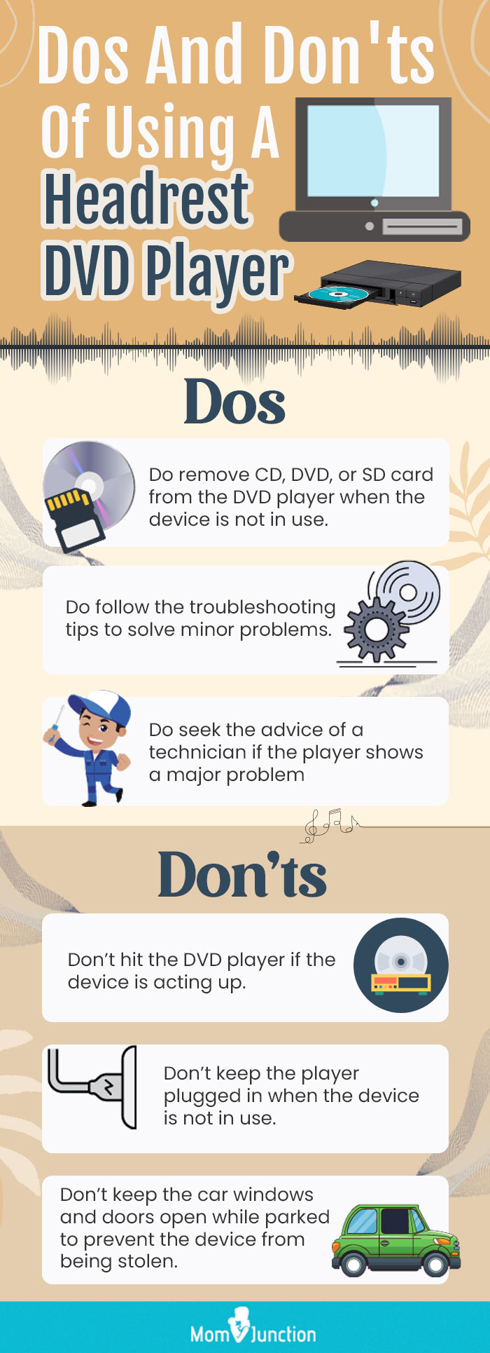 Dos And Don'ts Of Using A Headrest DVD Player (infographic)