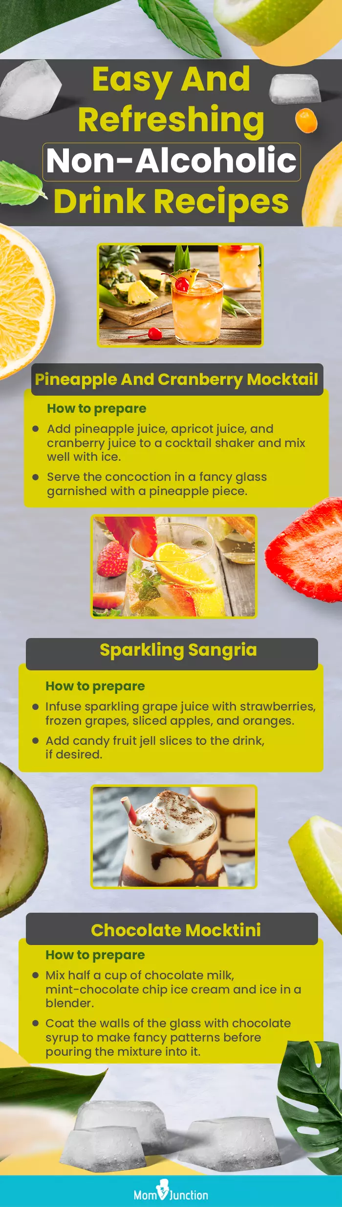 easy and refreshing non alcoholic drink recipes (infographic)