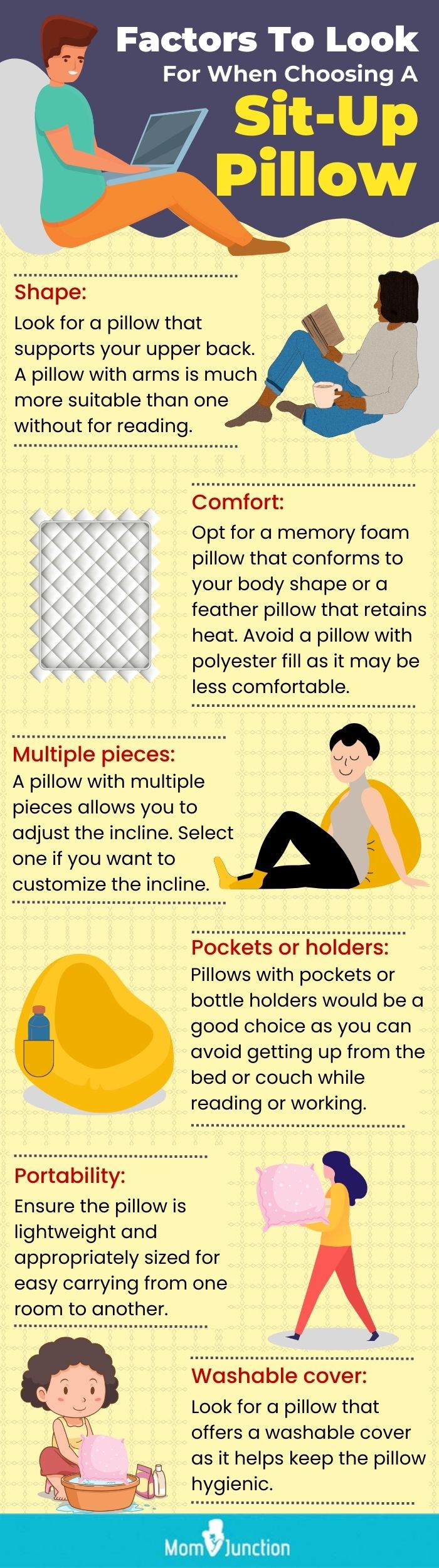 Factors To Look For When Choosing A Sit-Up Pillow (infographic)