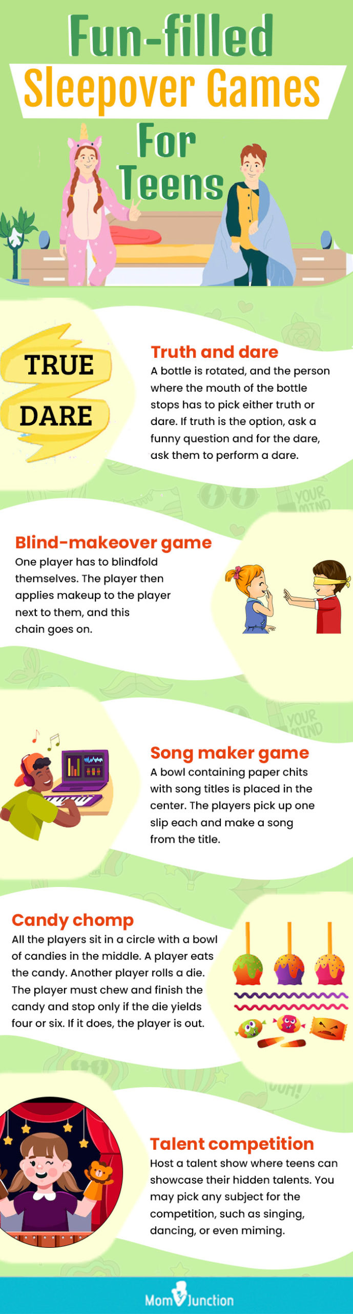 fun filled sleepover games for teens [infographic]