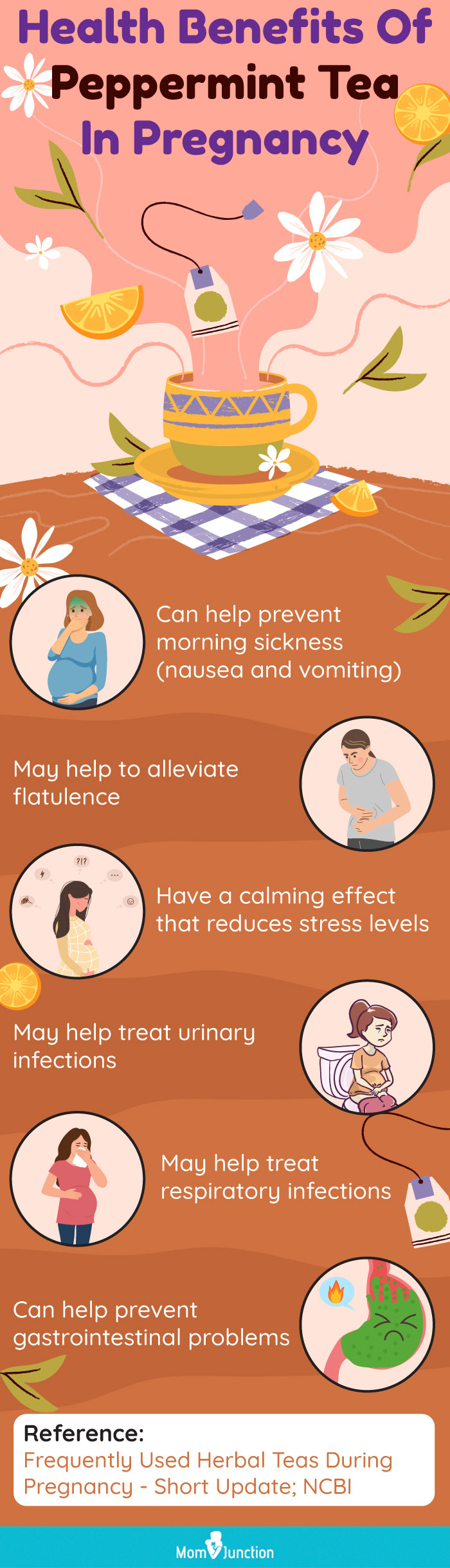 health benefits of peppermint tea while pregnant (infographic)