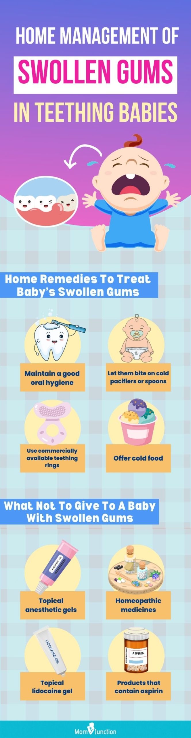 home management of swollen gums in teething babies [infographic]