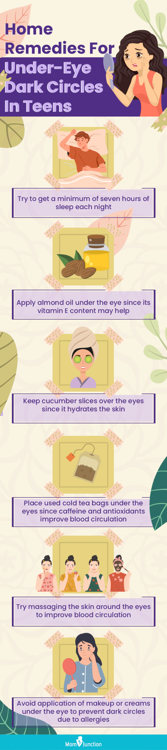 home remedies for under eye dark circles in teens (infographic)