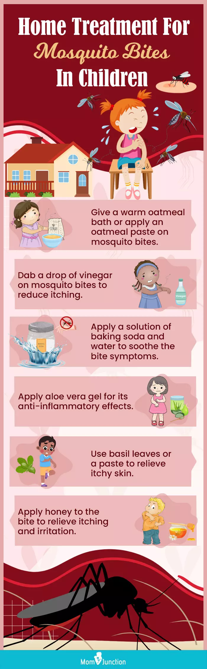 home treatment for mosquito bites in children (infographic)