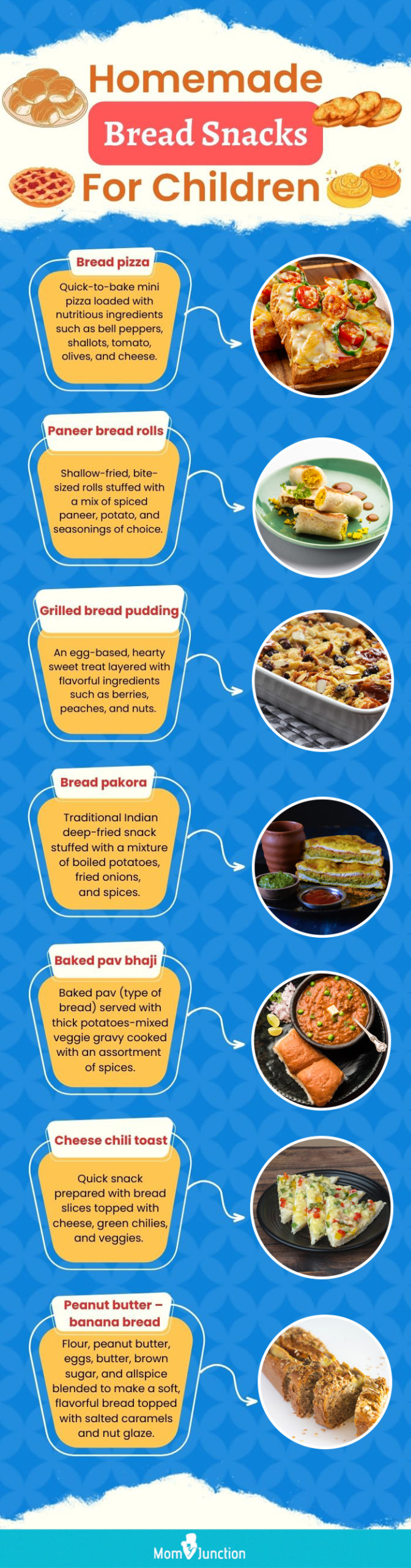 homemade bread snacks for children (infographic)
