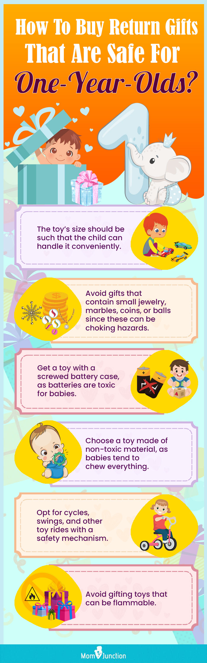 How To Buy Return Gifts That Are Safe For One Year Olds(infographic)