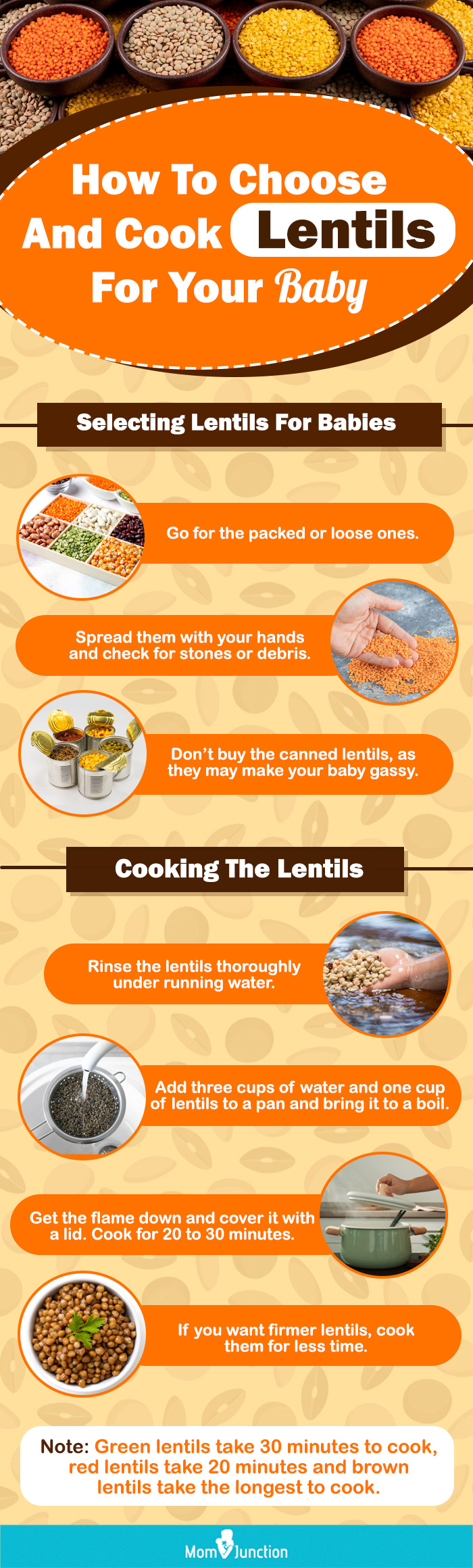 how to choose and cook lentils for your baby (infographic)