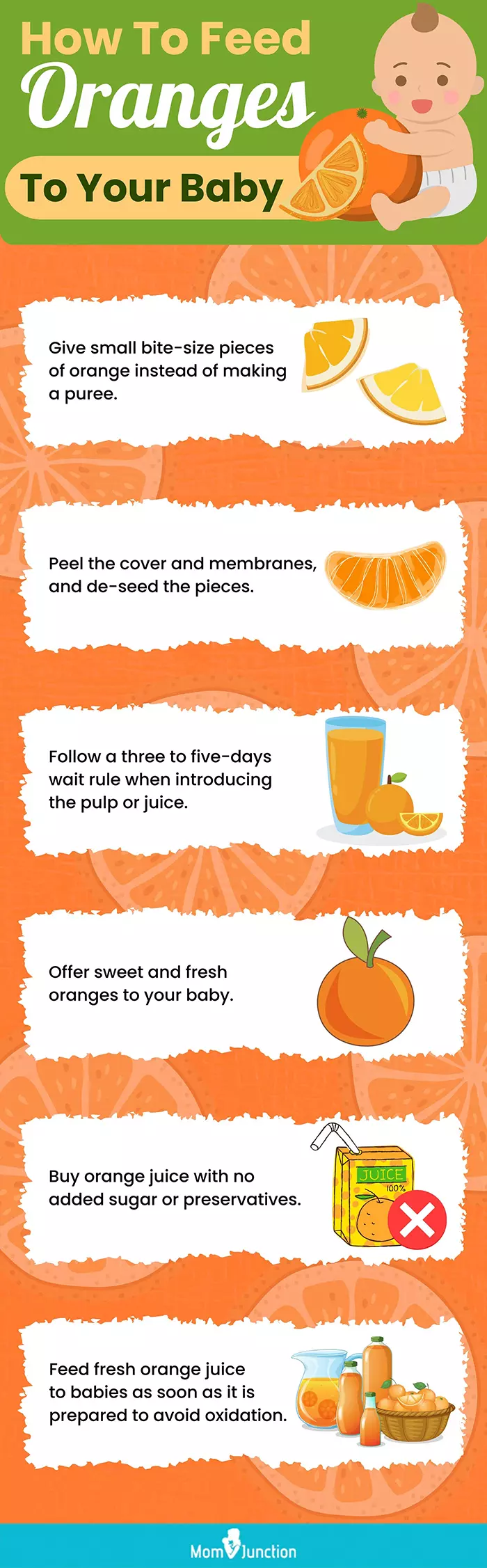 how to feed oranges to your baby (infographic)