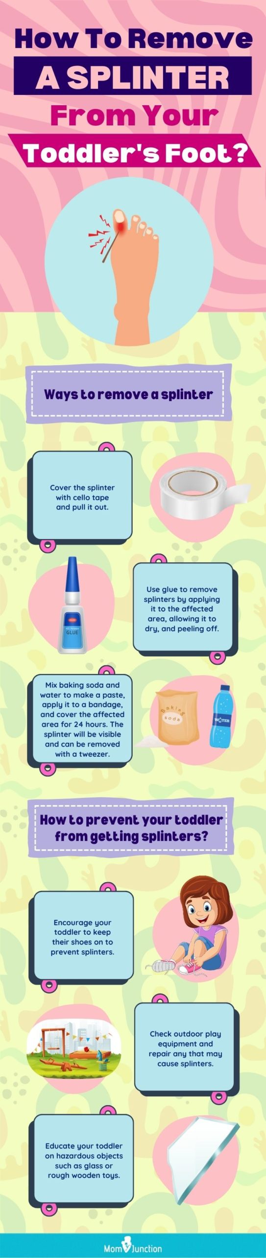how to remove a splinter from your toddler's foot (infographic)