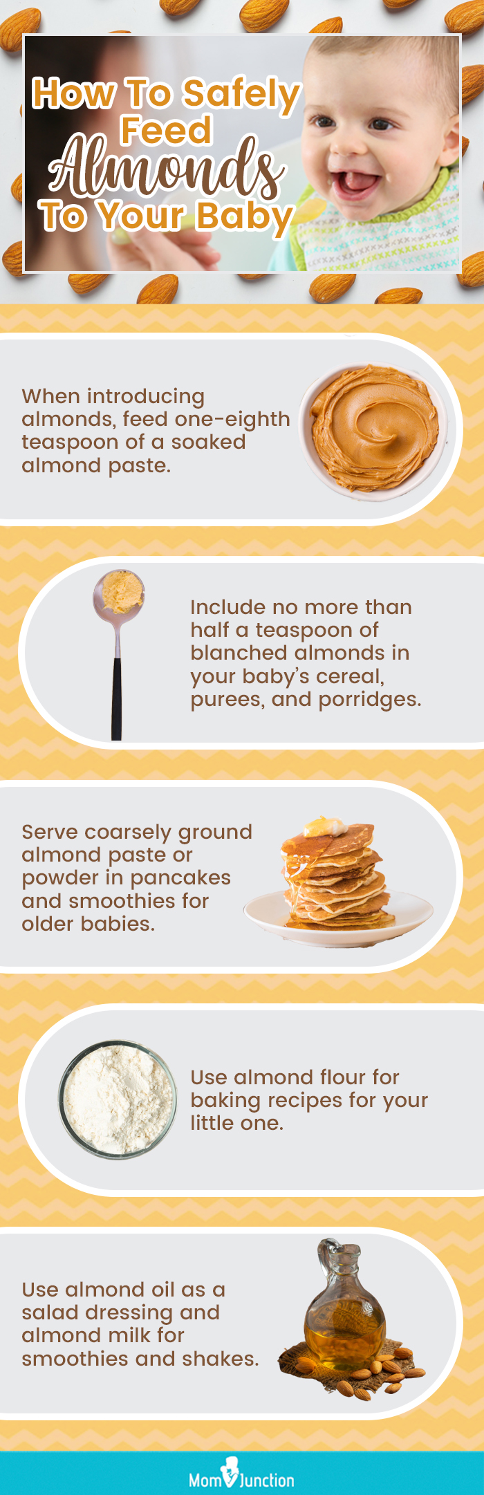 how to safely feed almonds to your baby (infographic)