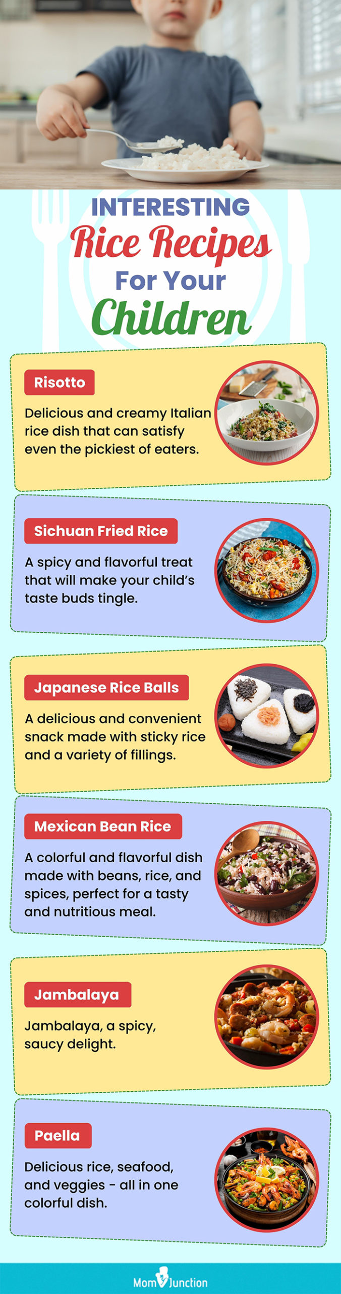 interesting rice recipes for your children (infographic)