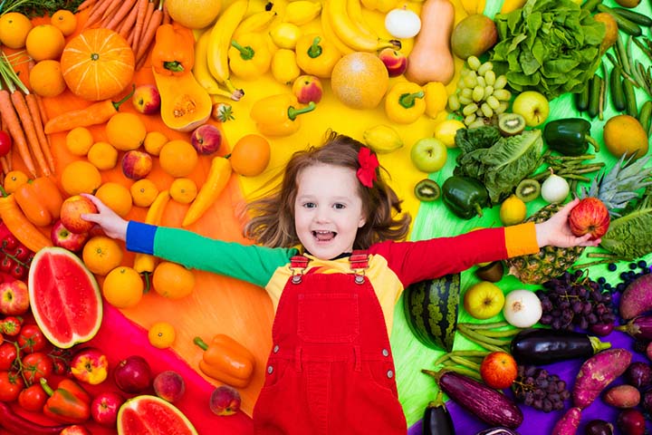 Let us try to create a fruit and veggie rainbow with the food on your plate!