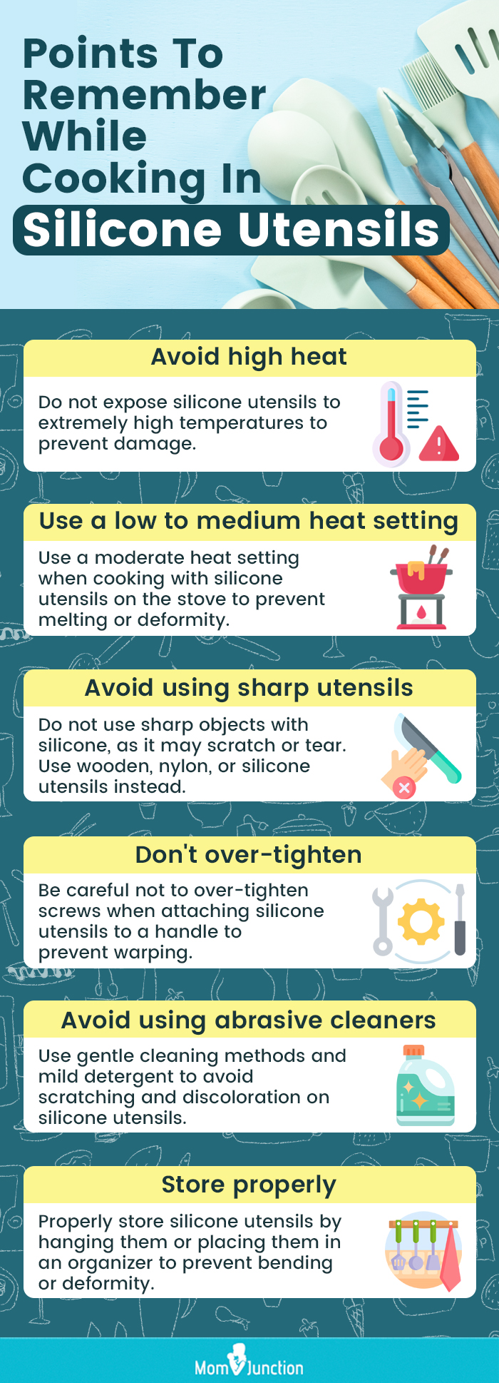 Points To Remember While Cooking In Silicone Utensils (Infographic)