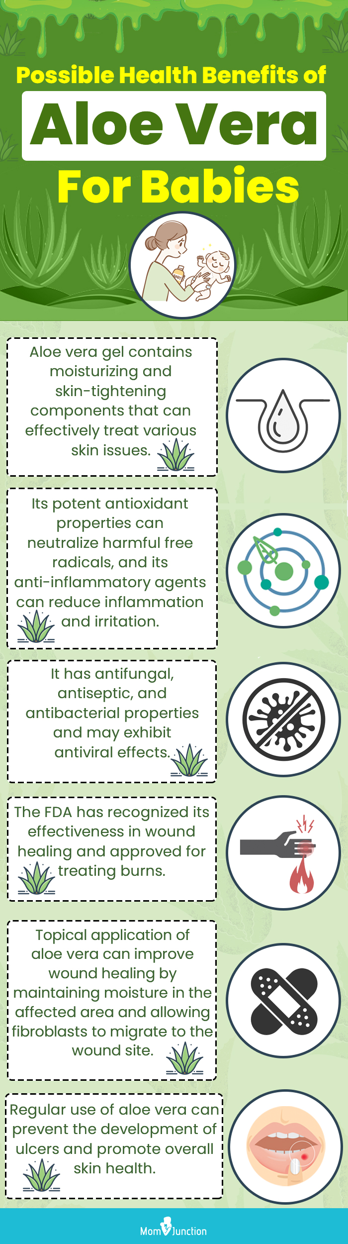 possible health benefits of aloe vera for babies (infographic)