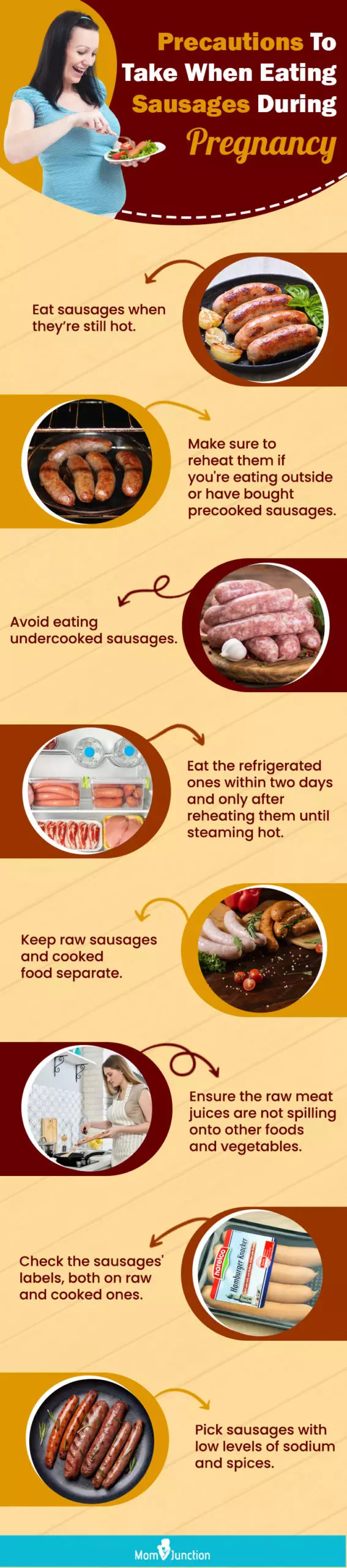 precautions to take when eating sausages during pregnancy (infographic)