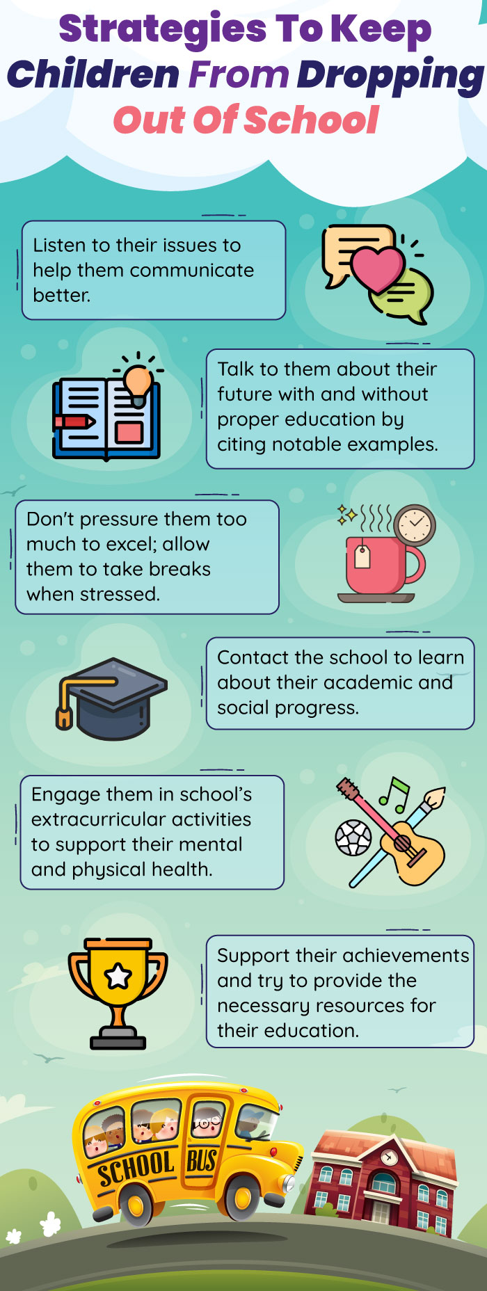 strategies to keep children from dropping out of school (infographic)